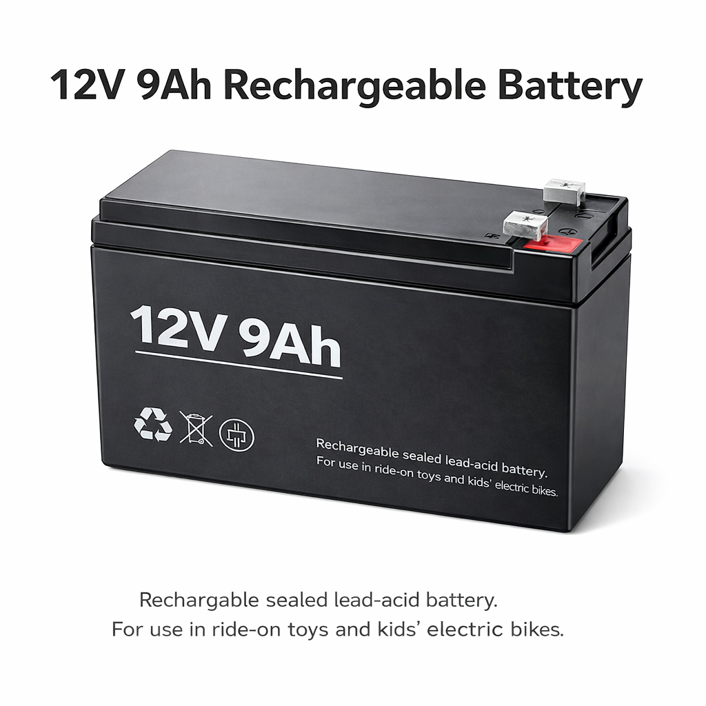 12V 9Ah Rechargeable Battery – Replacement / Spare